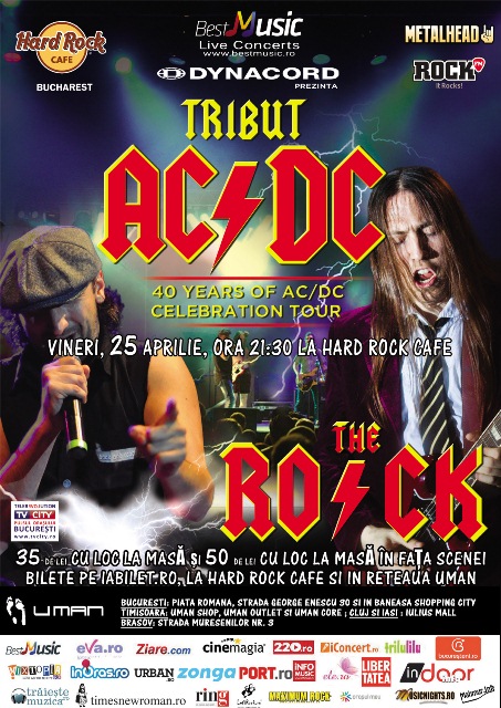 Biletele VIP la Tributul AC/DC – 40 de ani de la Hard Rock Café s-au epuizat